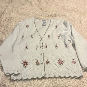 Koret Vintage Women's Cream Floral Cardigan
